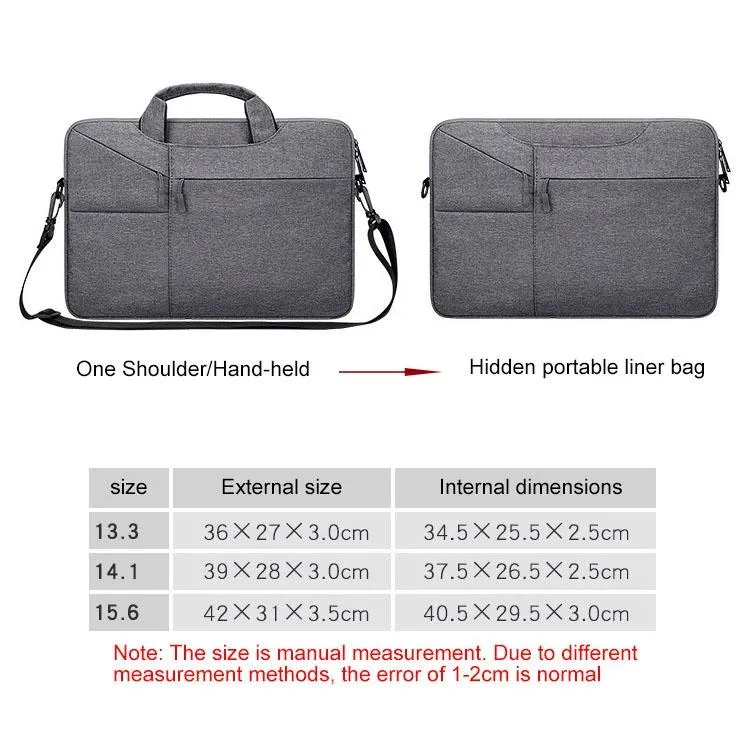 13.3 Inch Laptop Handbag | With Hidden Strap & Suitcase Belt | Waterproof & Tear-Resistant | Navy Blue