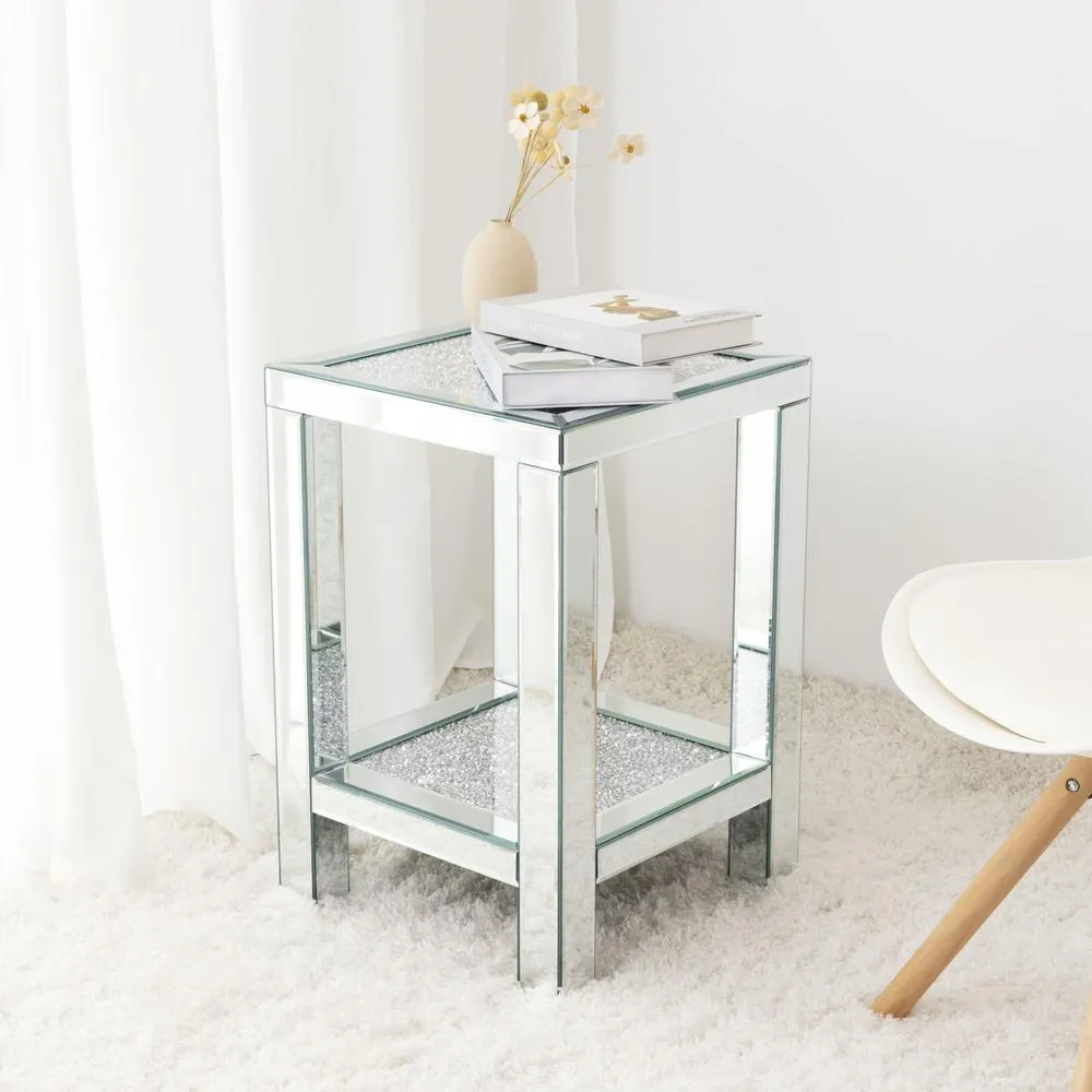 Better Home Products Mirrored Nightstand - Stylish and Functional Bedside Table