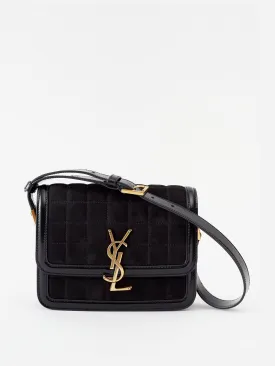 Black suede shoulder bag