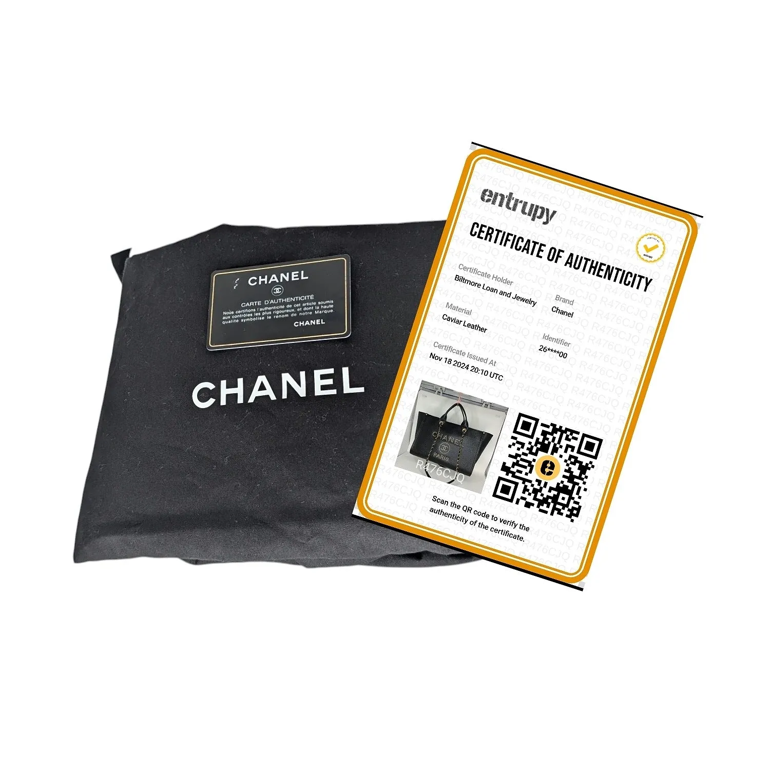 Chanel 2019 Black Caviar Studded Logo Deauville Tote