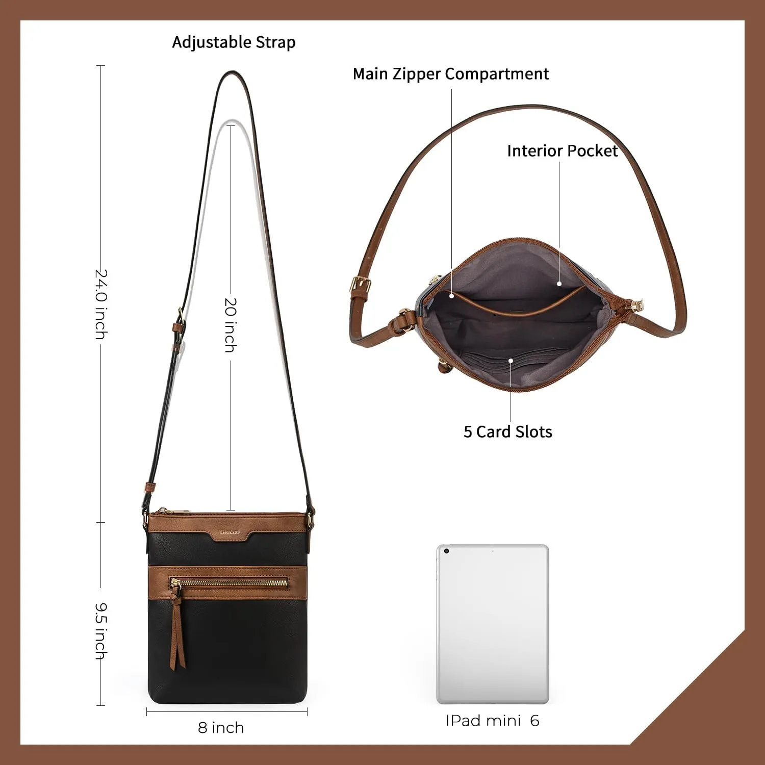 CHOLISS Mini Crossbody Bags for Women, Small Purses for Women with Vegan Leather, Travel Over Shoulder Bag