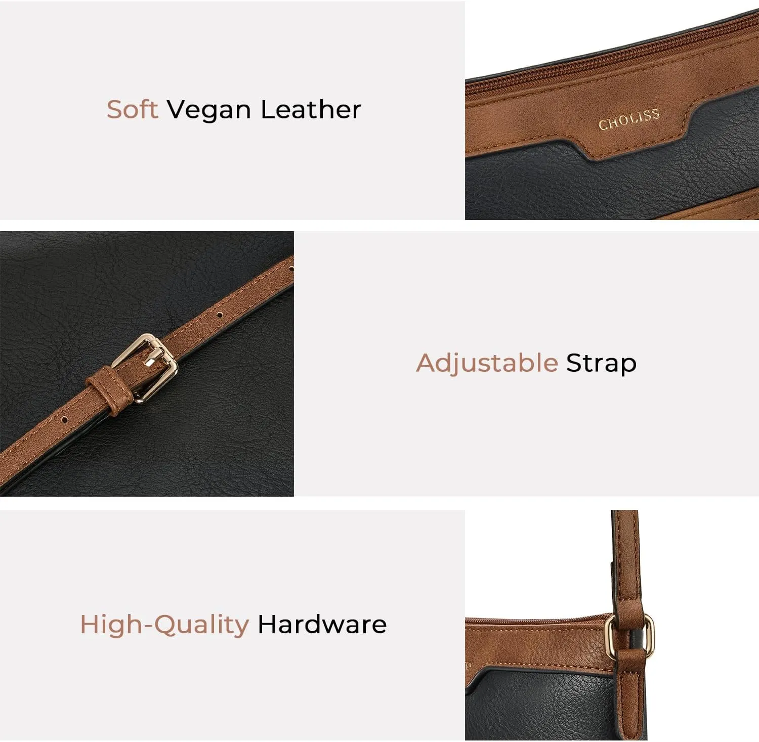 CHOLISS Mini Crossbody Bags for Women, Small Purses for Women with Vegan Leather, Travel Over Shoulder Bag