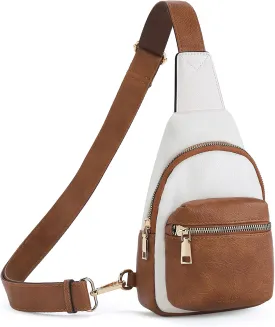 CLUCI Small Sling Bag for Women, Leather Crossbody Fanny Packs Trendy, Women's Chest Bag