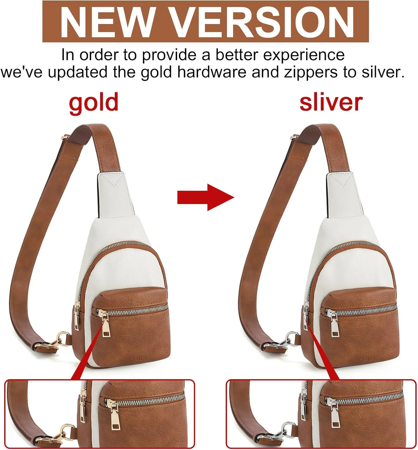 CLUCI Small Sling Bag for Women, Leather Crossbody Fanny Packs Trendy, Women's Chest Bag