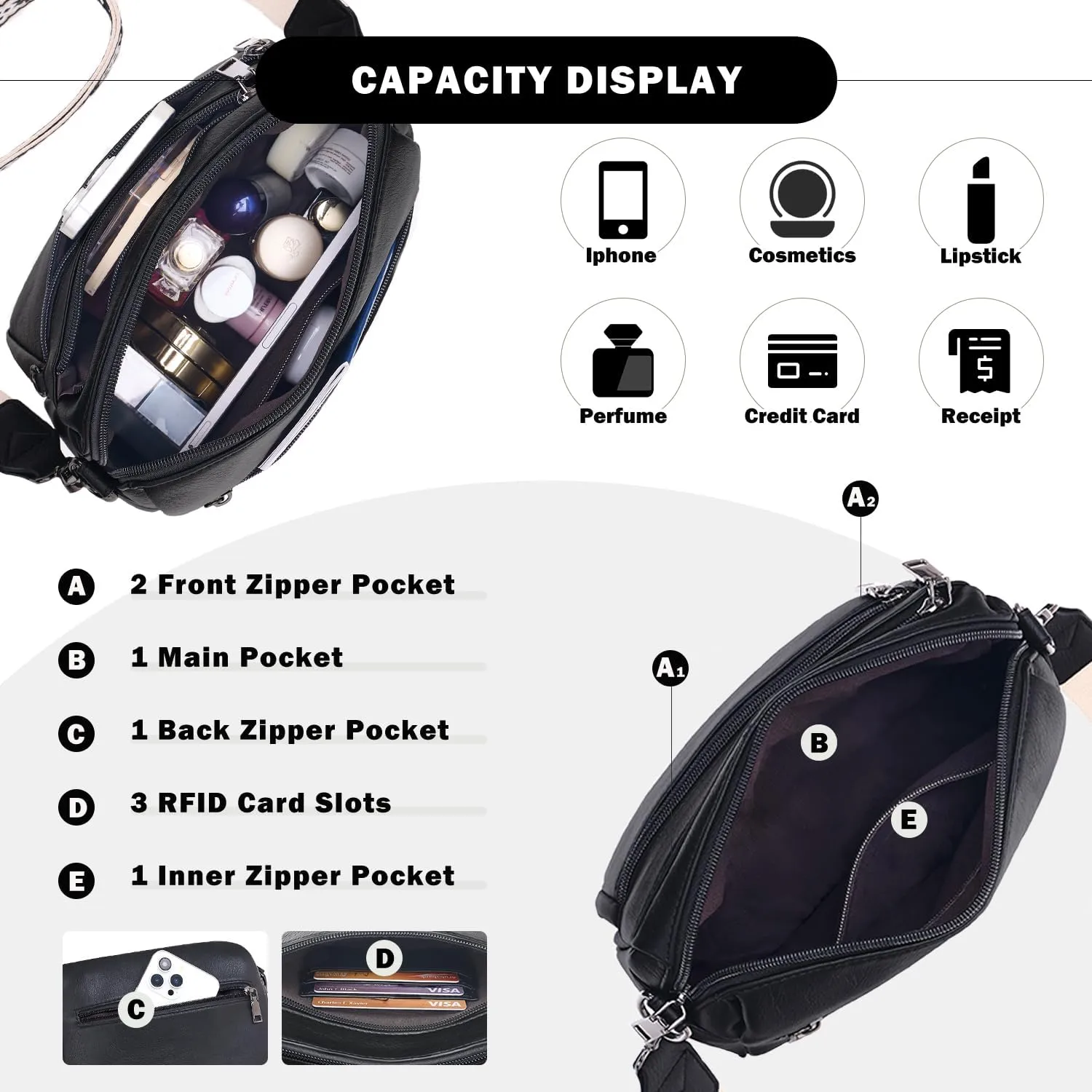 Crossbody Purses for Women Trendy,Vegan Leather Crossbody Bags,Cell Phone Camera Shoulder Handbags with Card Slots