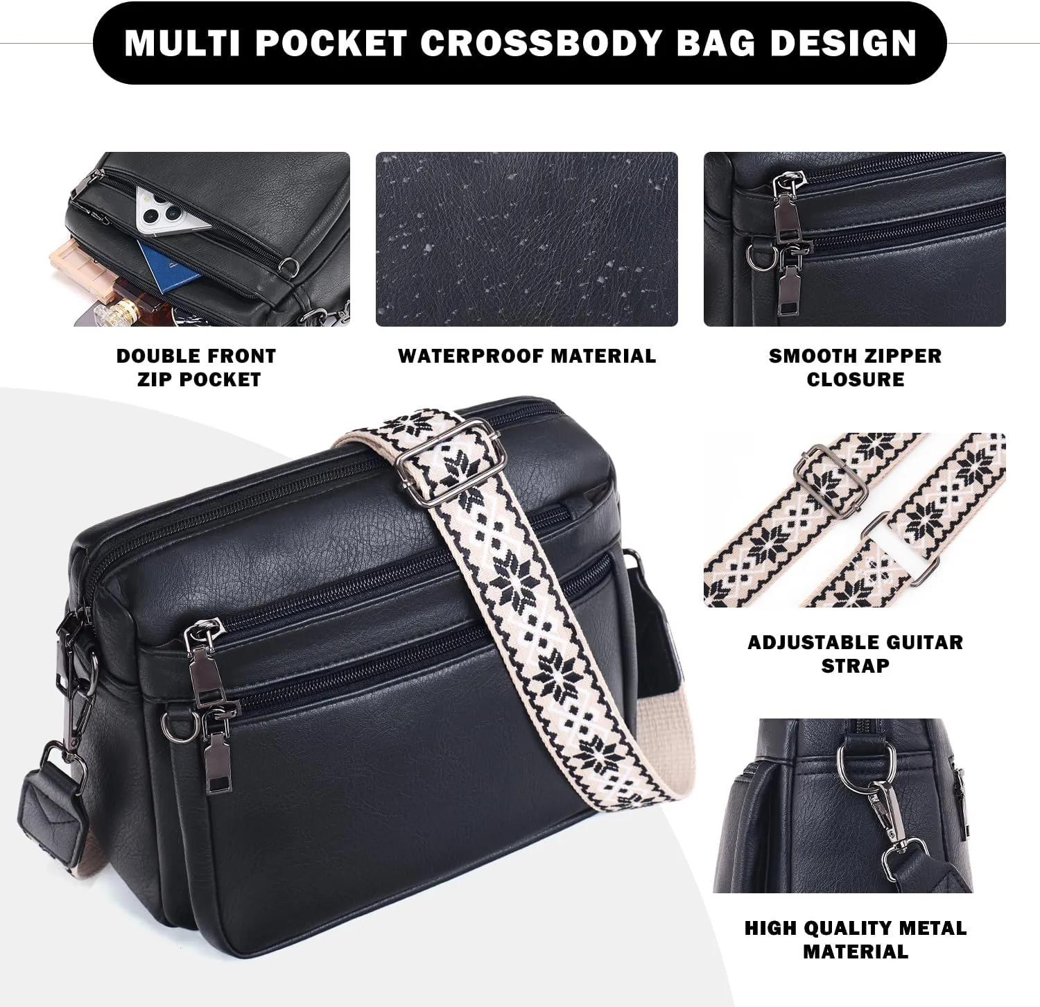 Crossbody Purses for Women Trendy,Vegan Leather Crossbody Bags,Cell Phone Camera Shoulder Handbags with Card Slots