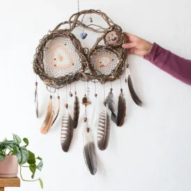 Crystal catcher spiritual artwork, unique home decor Dreamcatcher with healing stones for protection, Positive Energy Dream Catchers Crystal