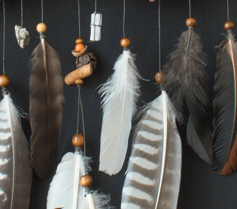 Crystal catcher spiritual artwork, unique home decor Dreamcatcher with healing stones for protection, Positive Energy Dream Catchers Crystal