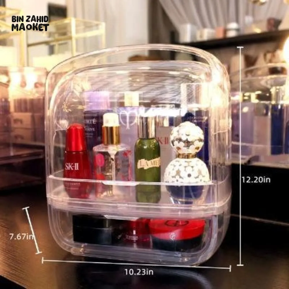 DESKTOP DUSTPROOF TRANSPARENT COSMETIC ORGANIZER