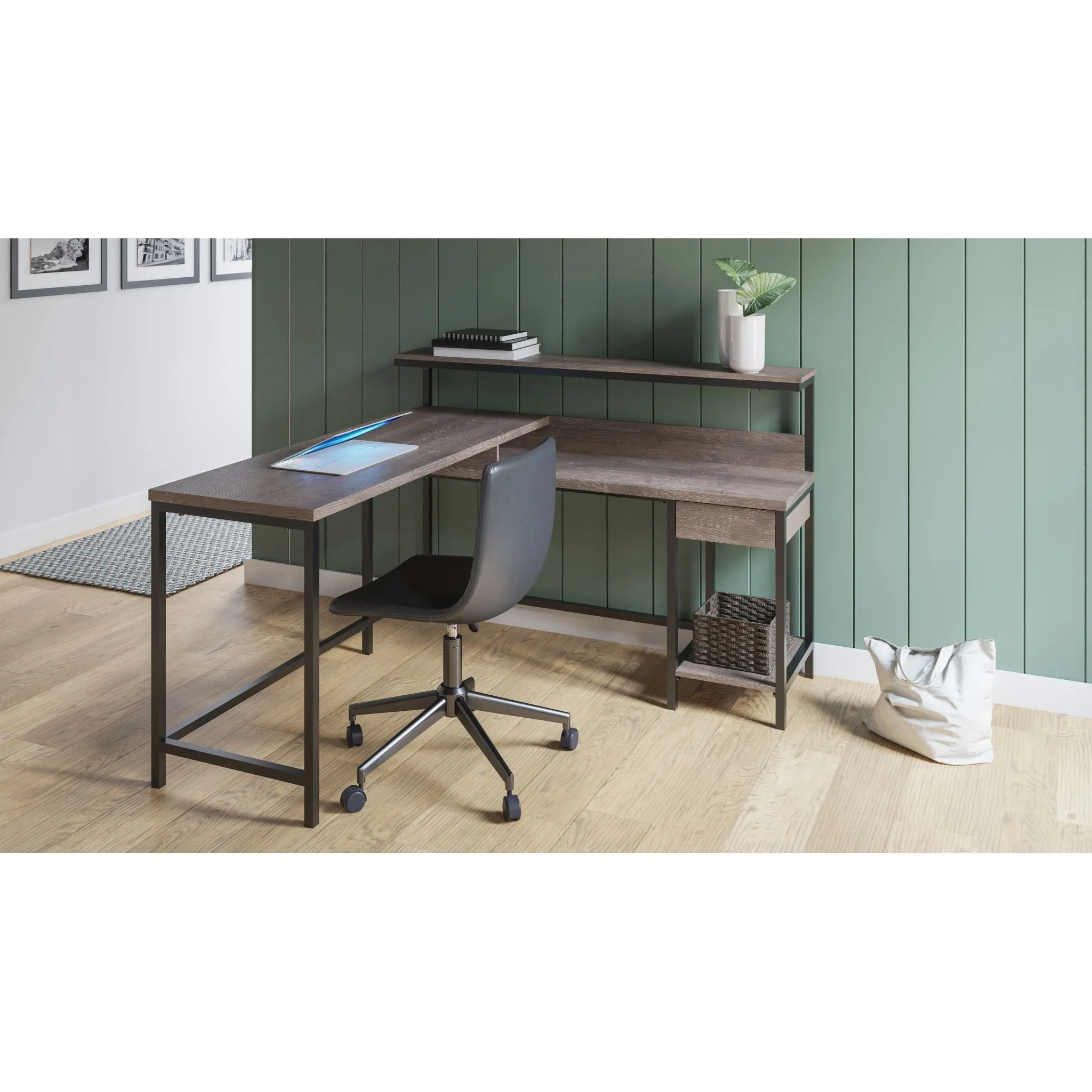 Dorrinson L-Desk - Two-tone