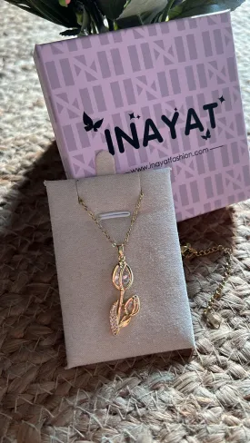 Double tulip minimal necklace