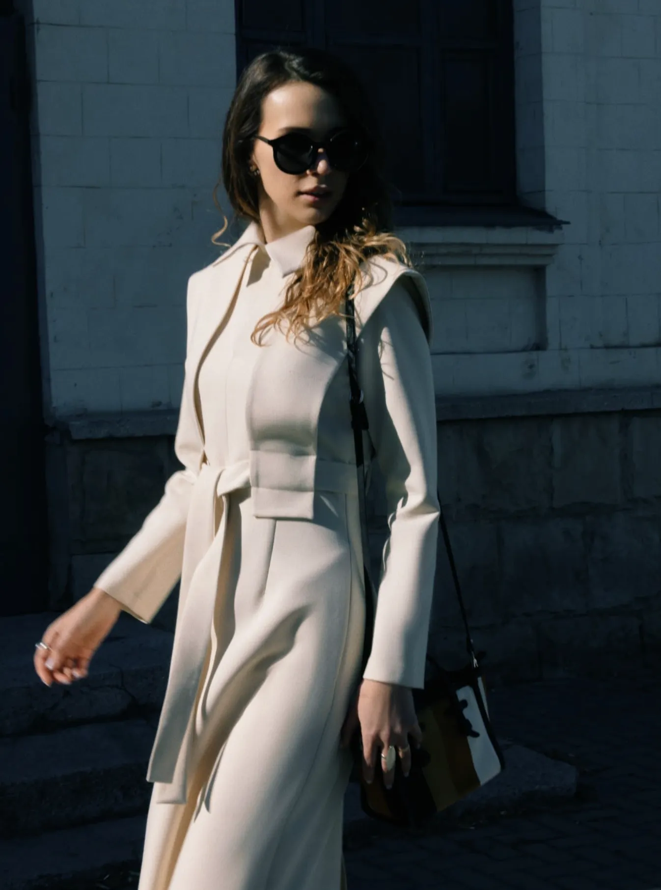Ecru Fashion Fitted Midi Dress