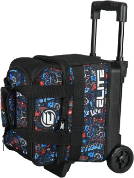 ELITE Basic Single Roller Bowling Ball Bag | Multiple Colors | Fits Up to Size 10.5 Shoes | Compact Design | Bowling Bags With Wheels
