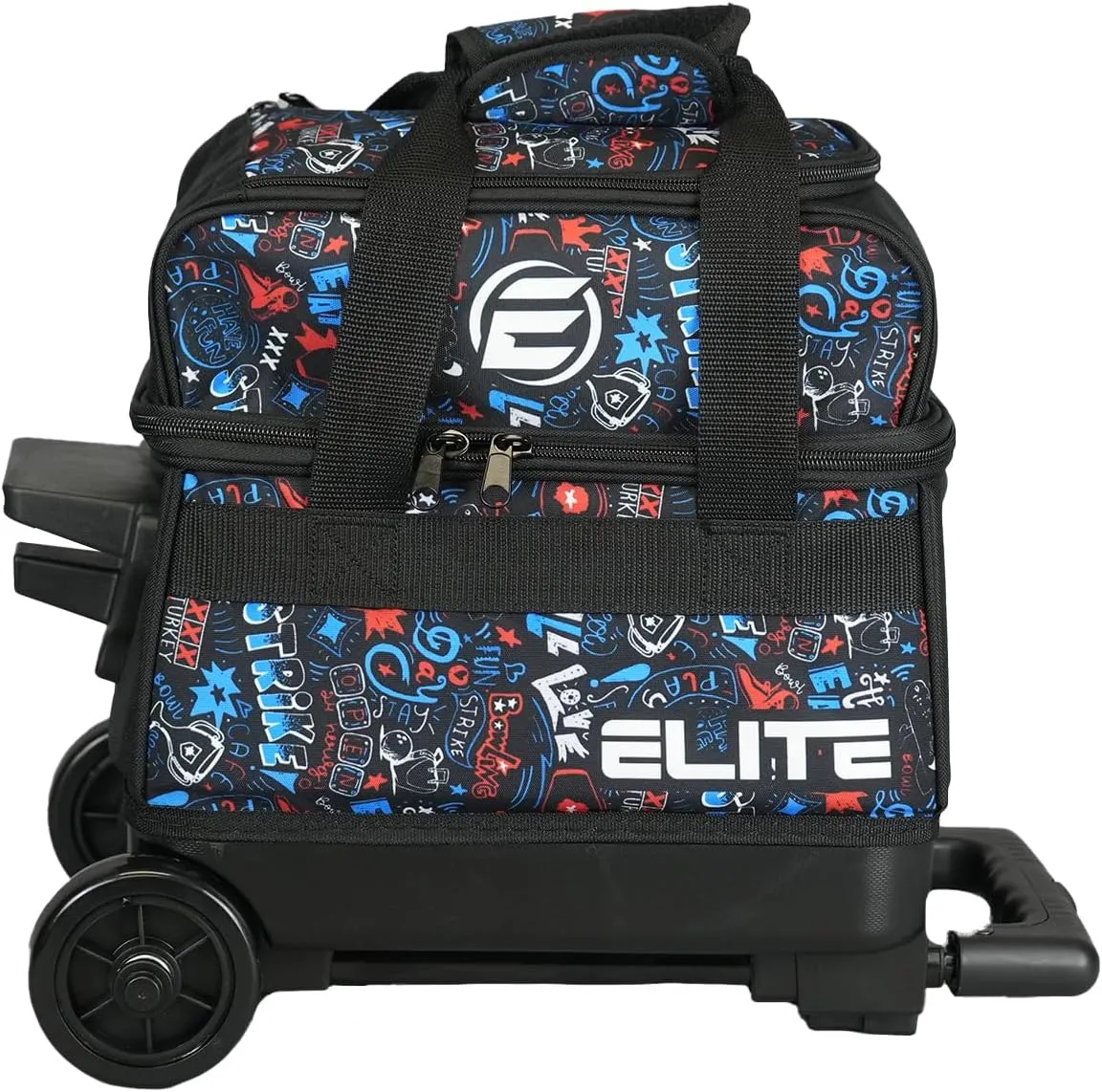 ELITE Basic Single Roller Bowling Ball Bag | Multiple Colors | Fits Up to Size 10.5 Shoes | Compact Design | Bowling Bags With Wheels