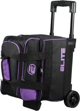 ELITE Basic Single Roller Bowling Ball Bag | Multiple Colors | Fits Up to Size 10.5 Shoes | Compact Design | Bowling Bags With Wheels