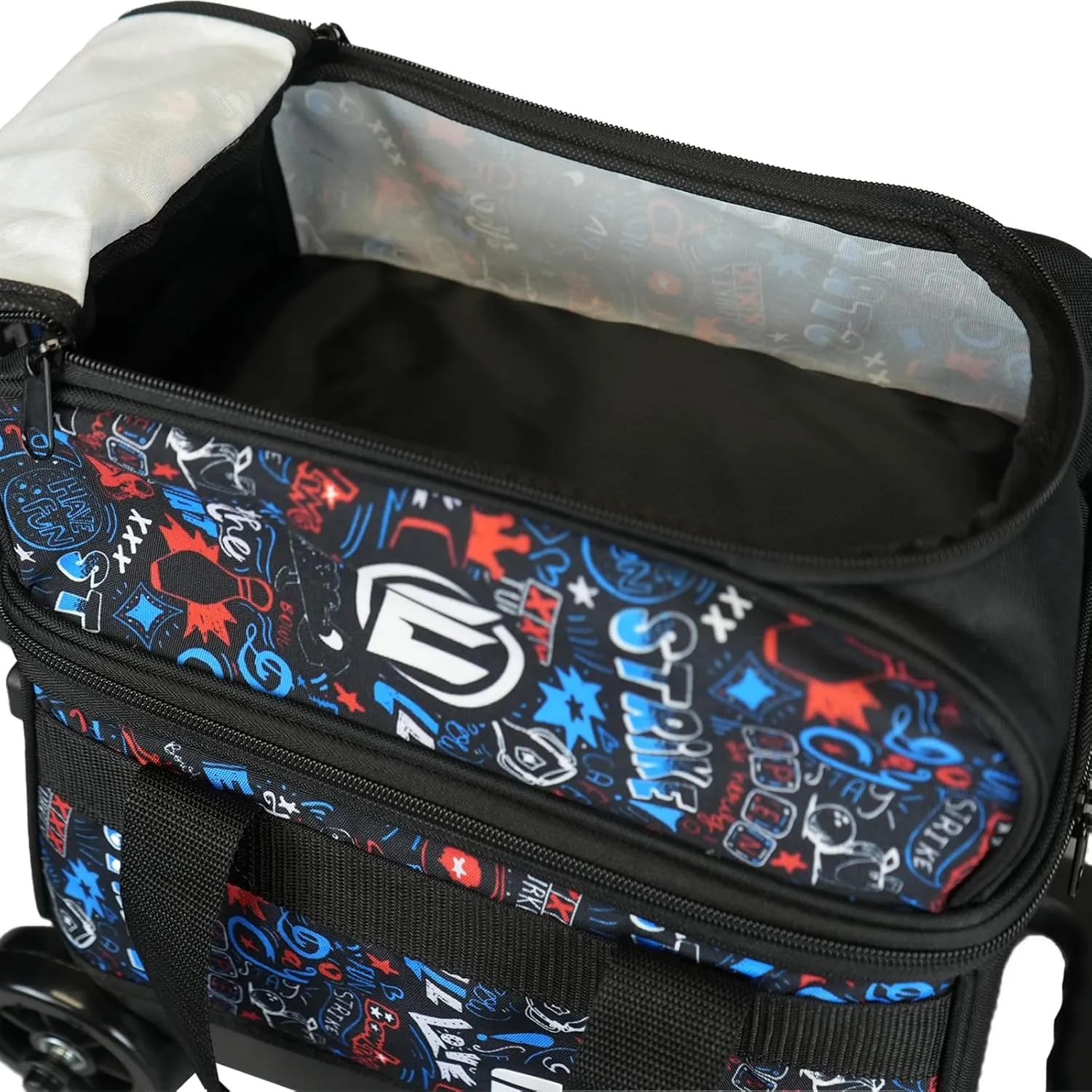 ELITE Basic Single Roller Bowling Ball Bag | Multiple Colors | Fits Up to Size 10.5 Shoes | Compact Design | Bowling Bags With Wheels