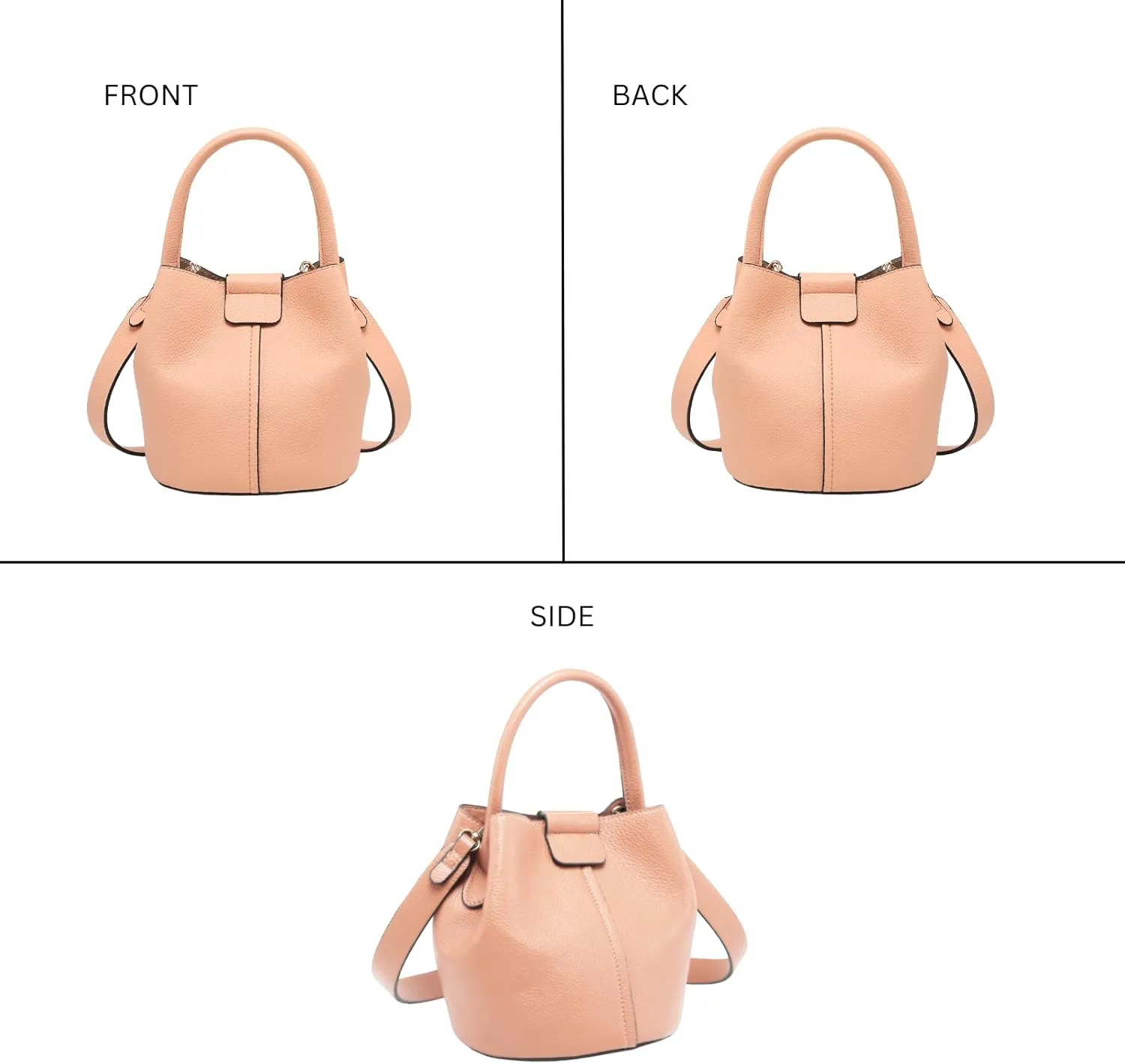 Farrah Bucket Bag Trendy Vegan Leather Hobo Crossbody Handbags Shoulder Purses for Women
