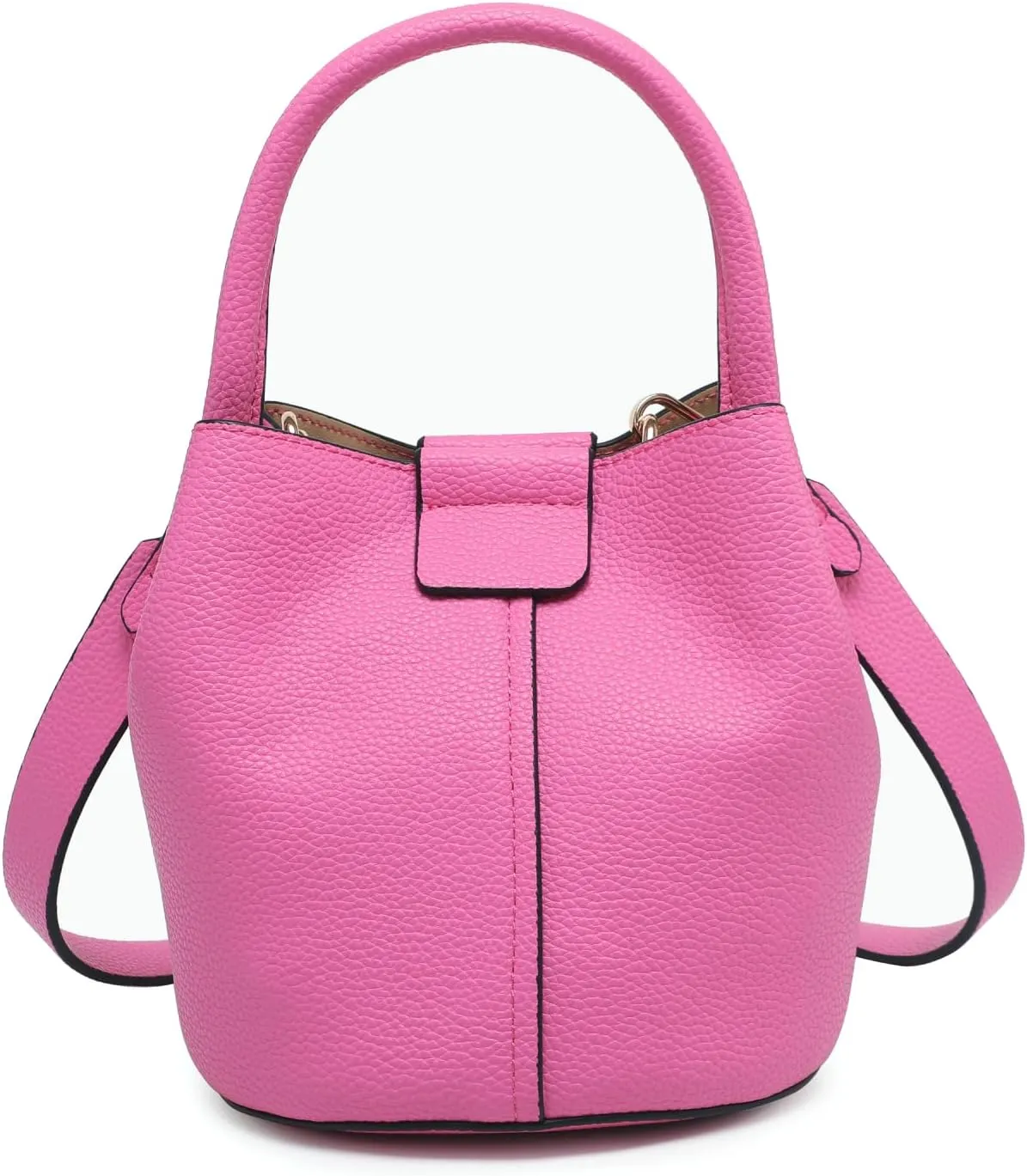 Farrah Bucket Bag Trendy Vegan Leather Hobo Crossbody Handbags Shoulder Purses for Women