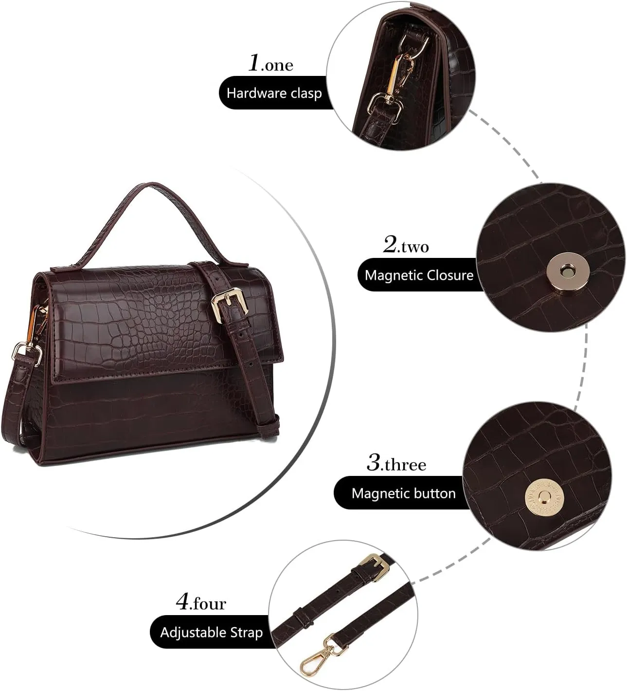 Gladdon Small Leather Crossbody Purse for Women Trendy Ladies Top Handle Shoulder Bags