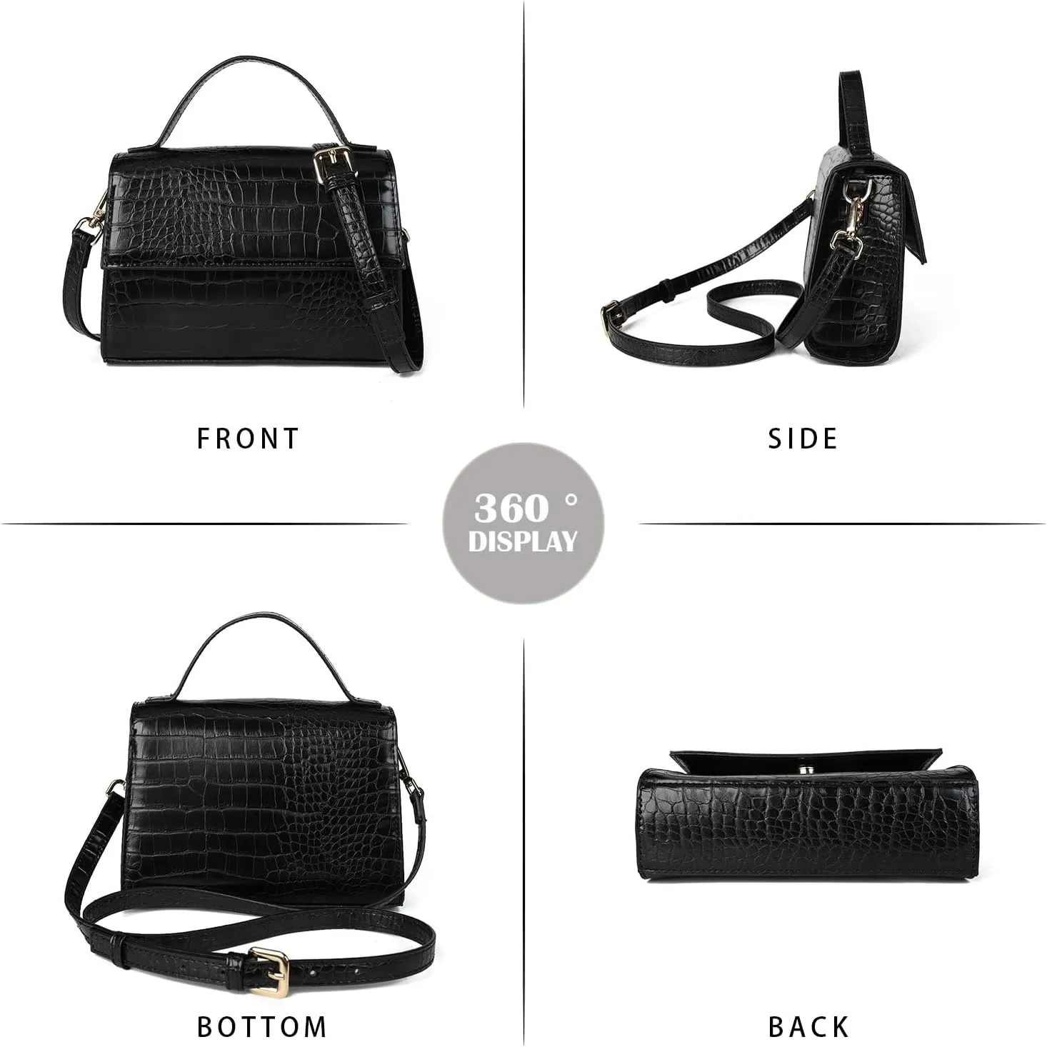 Gladdon Small Leather Crossbody Purse for Women Trendy Ladies Top Handle Shoulder Bags