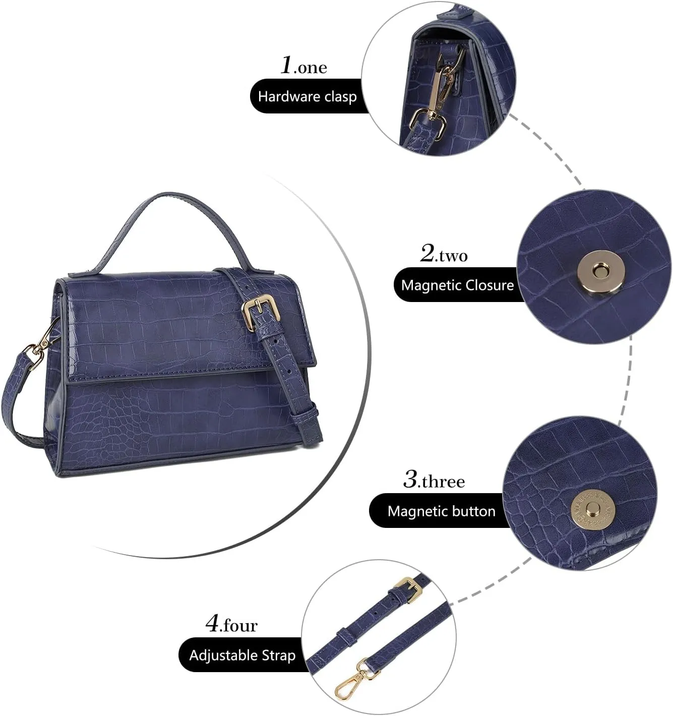Gladdon Small Leather Crossbody Purse for Women Trendy Ladies Top Handle Shoulder Bags