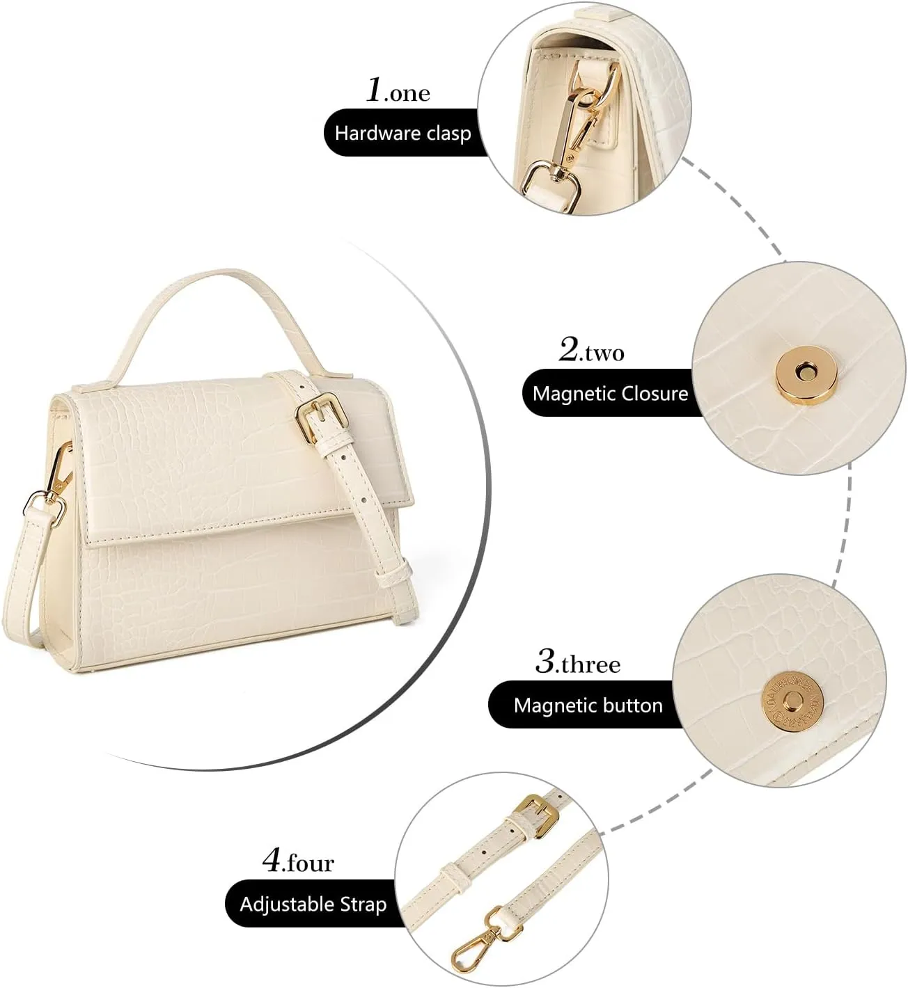 Gladdon Small Leather Crossbody Purse for Women Trendy Ladies Top Handle Shoulder Bags