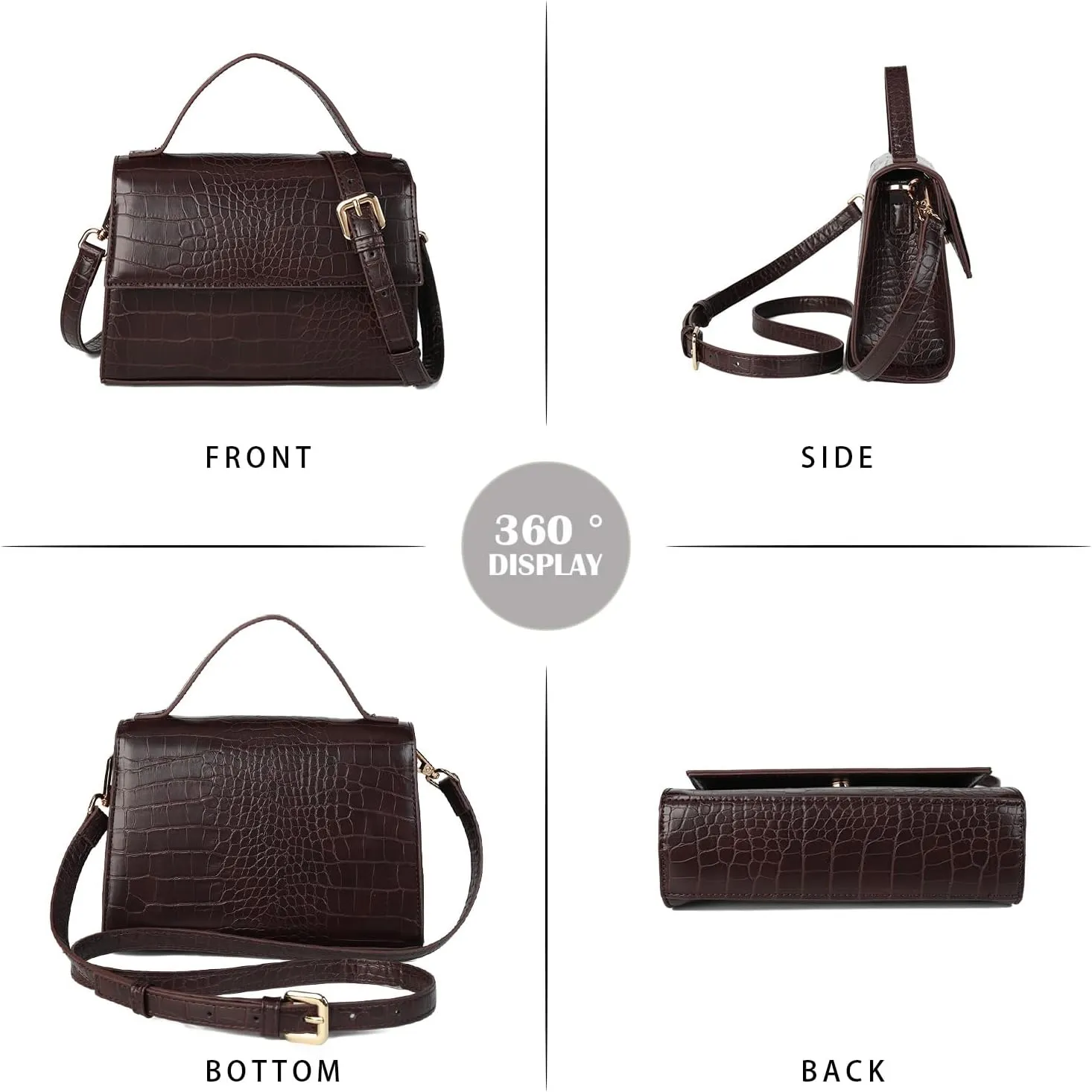 Gladdon Small Leather Crossbody Purse for Women Trendy Ladies Top Handle Shoulder Bags