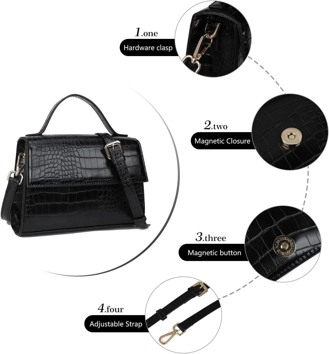 Gladdon Small Leather Crossbody Purse for Women Trendy Ladies Top Handle Shoulder Bags