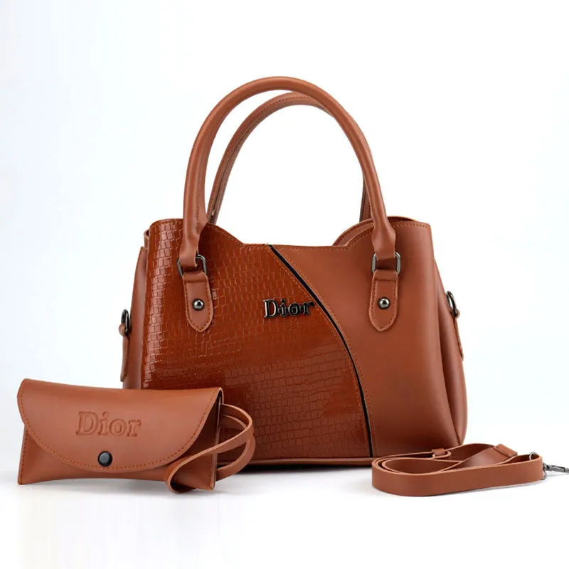 Glossy 2 in 1 Functional Women's Leather Handbag and Wallet #22