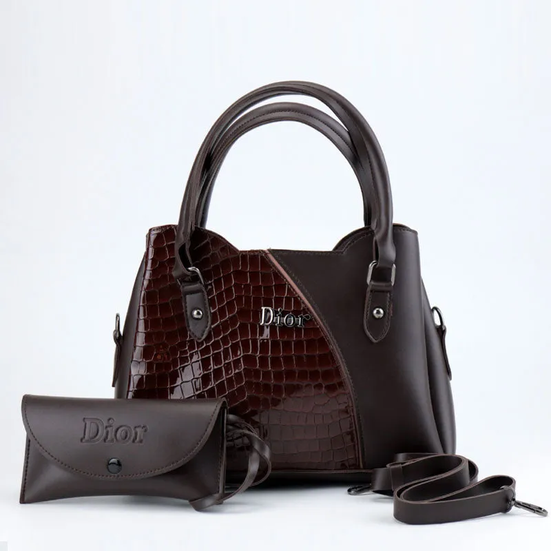 Glossy 2 in 1 Functional Women's Leather Handbag and Wallet #22