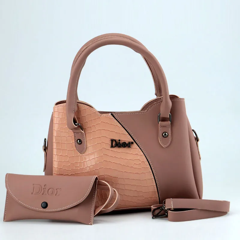 Glossy 2 in 1 Functional Women's Leather Handbag and Wallet #22