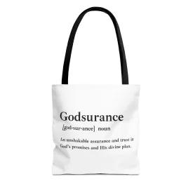 Godsurance Tote Bag - Custom Printed Stylish and Functional Tote
