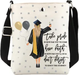 Graduation Crossbody Bag College Graduation Gifts for Her Inspirational Graduation Gifts Cross Body Bucket Bag with Strap