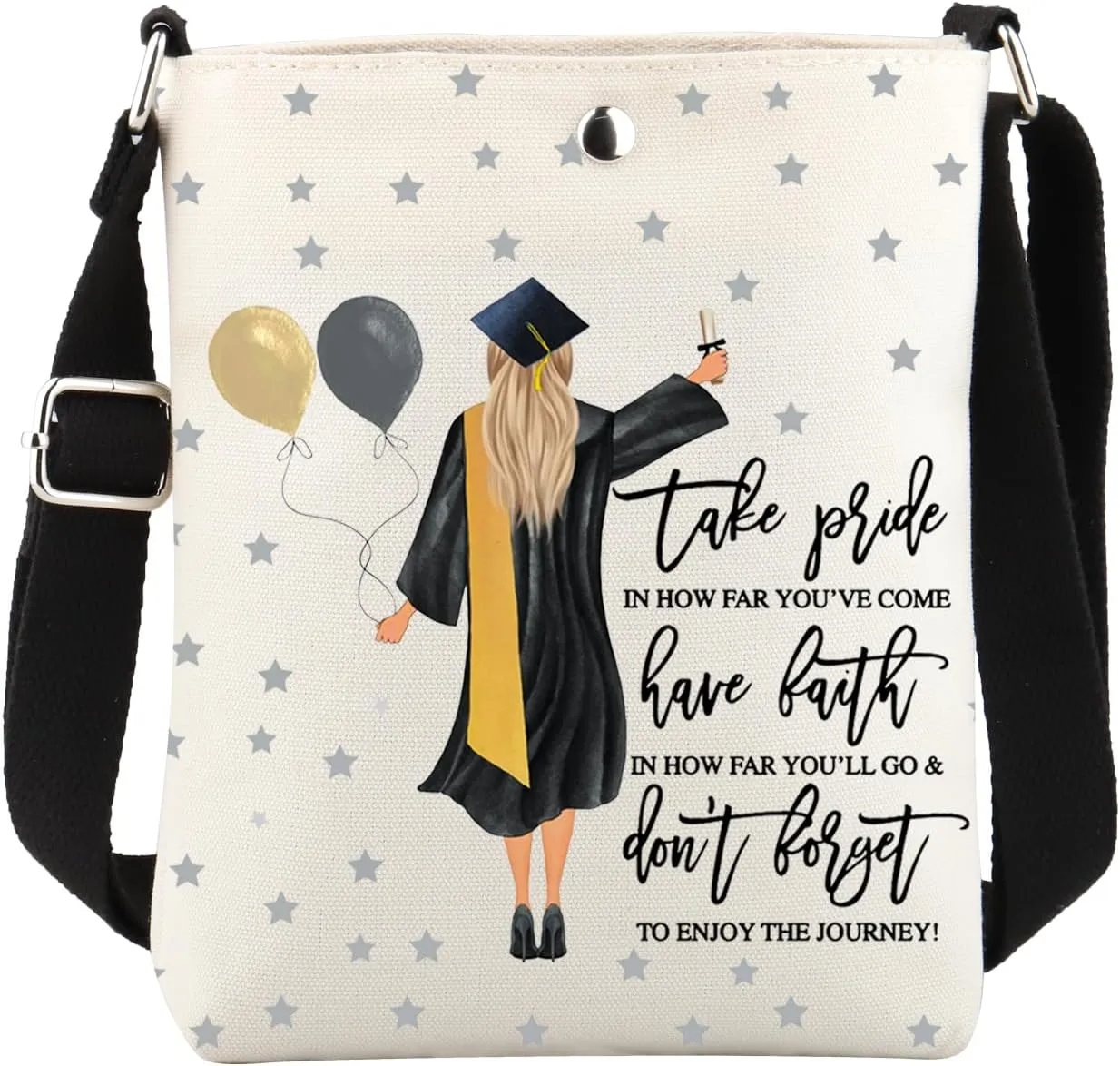Graduation Crossbody Bag College Graduation Gifts for Her Inspirational Graduation Gifts Cross Body Bucket Bag with Strap