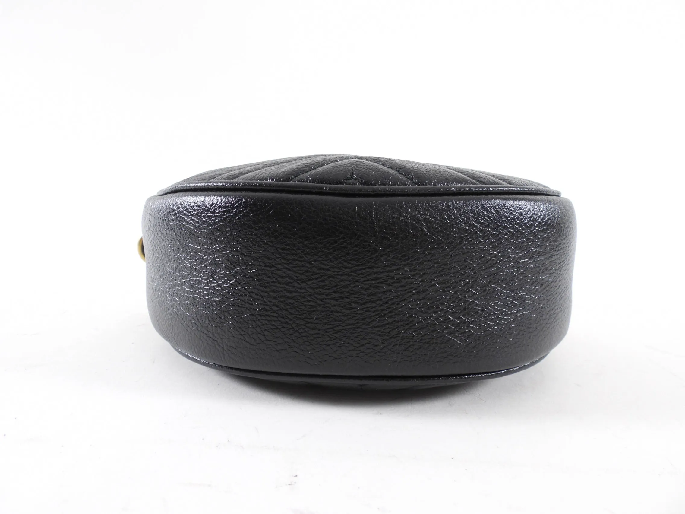 Gucci Black Quilted Leather Round Marmont Crossbody Bag