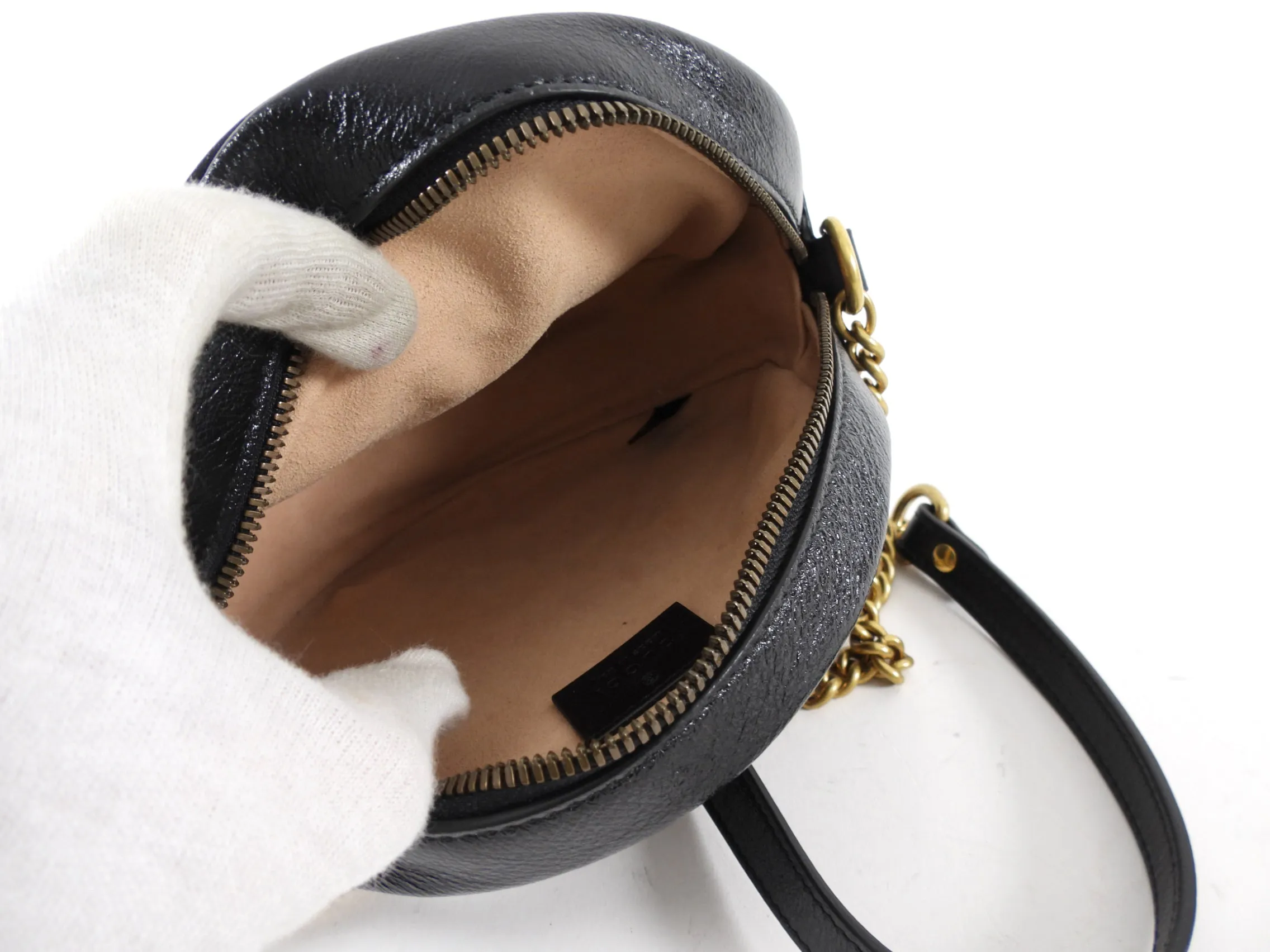 Gucci Black Quilted Leather Round Marmont Crossbody Bag