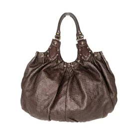 Gucci Brown Guccissima Leather Studded Pelham Tote