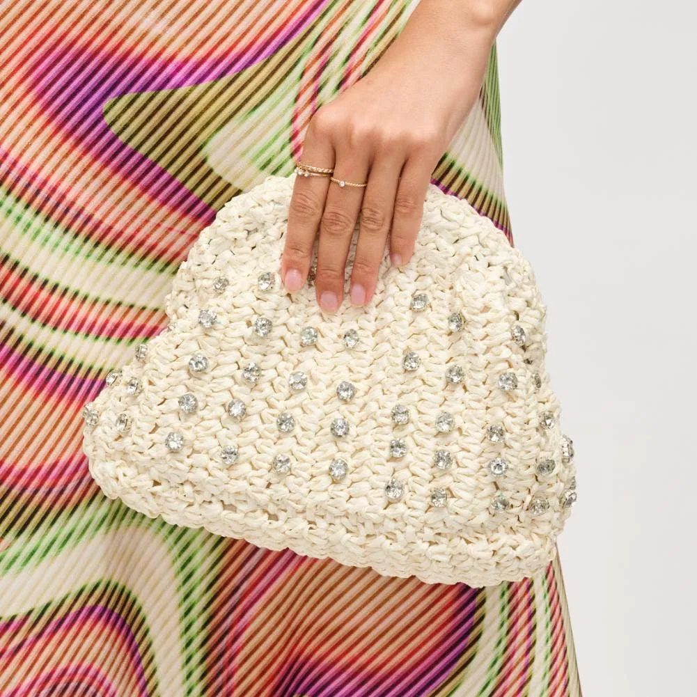 Gwendolyn Straw Clutch: Natural