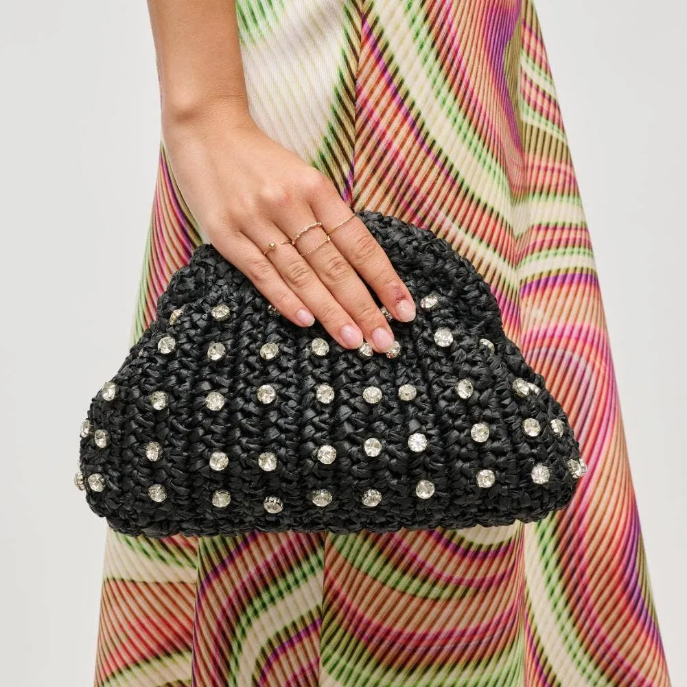 Gwendolyn Straw Clutch: Natural