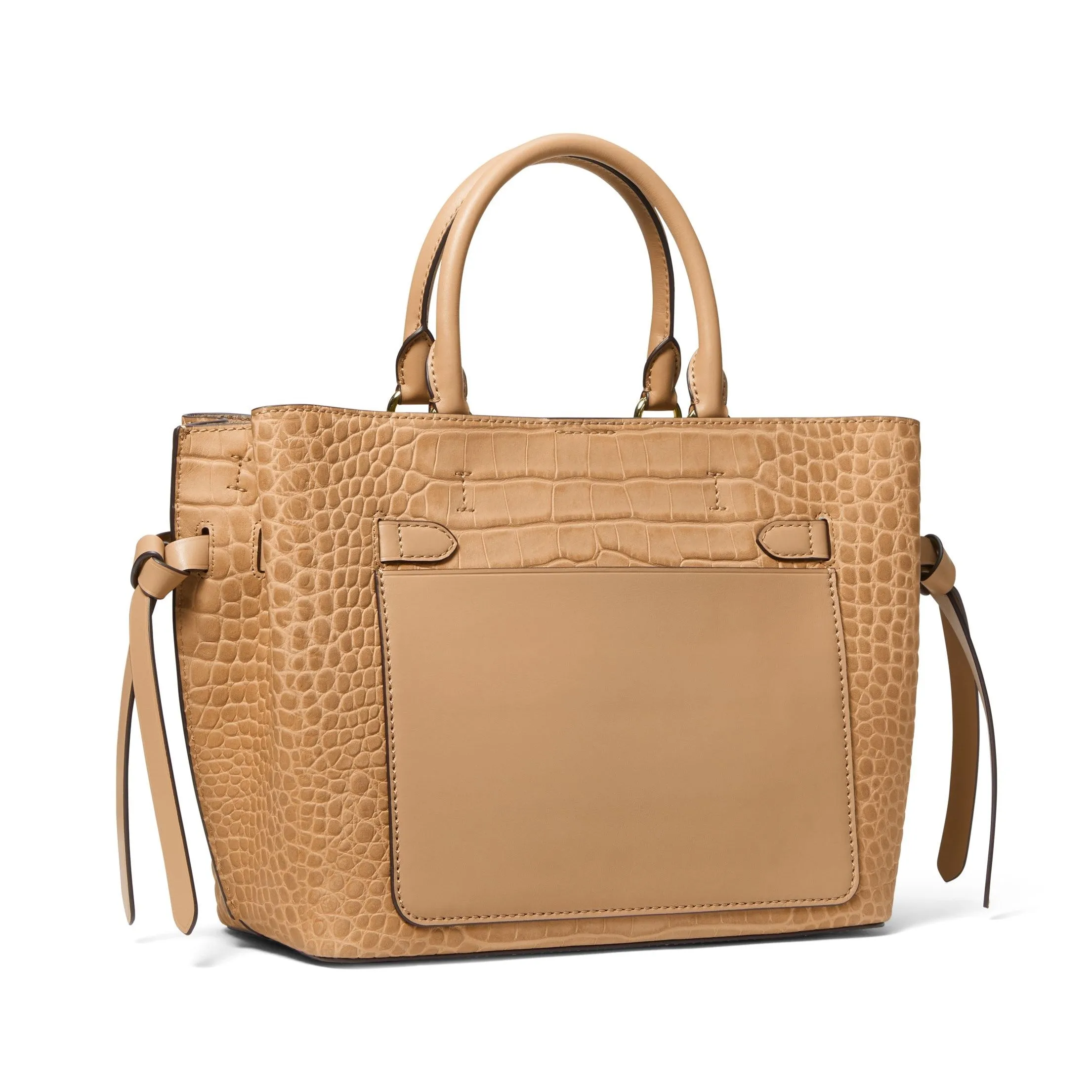 Hamilton Legacy Large Crocodile Embossed Leather Belted Satchel