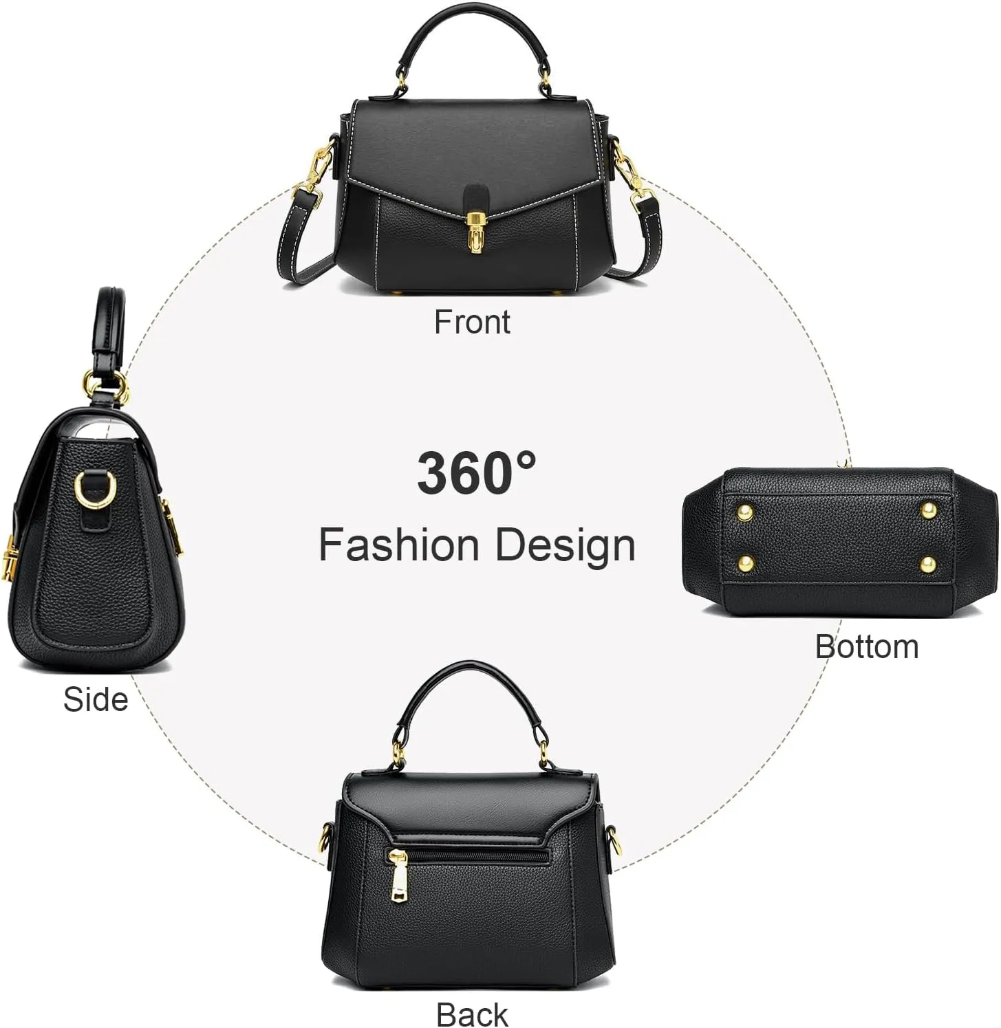 imeetu Genuine Leather Crossbody Bag for Women, Tote Bag Removable Shoulder Strap