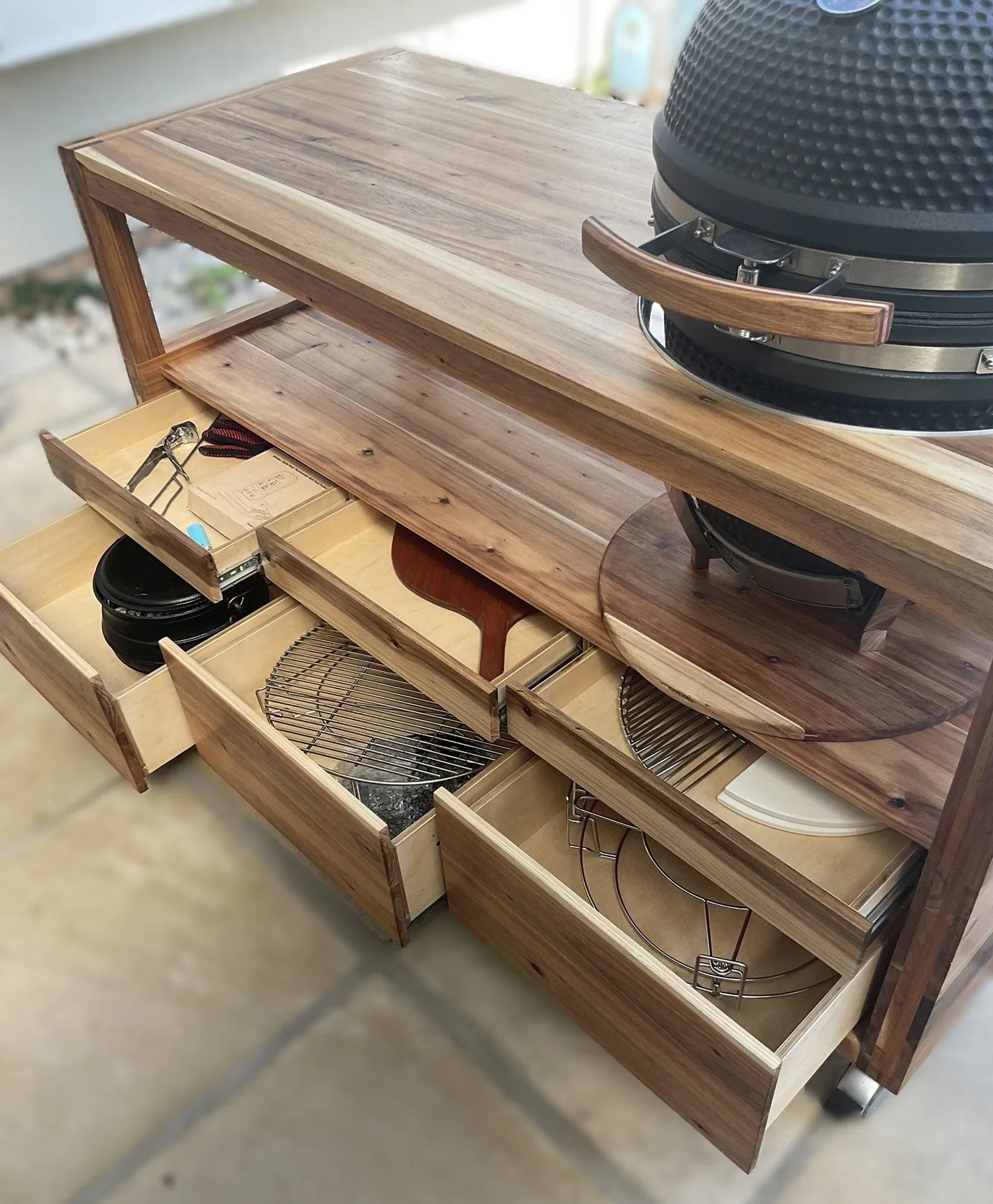 Kamado Cart Cabinette Table Stylish & Functional Locally Crafted