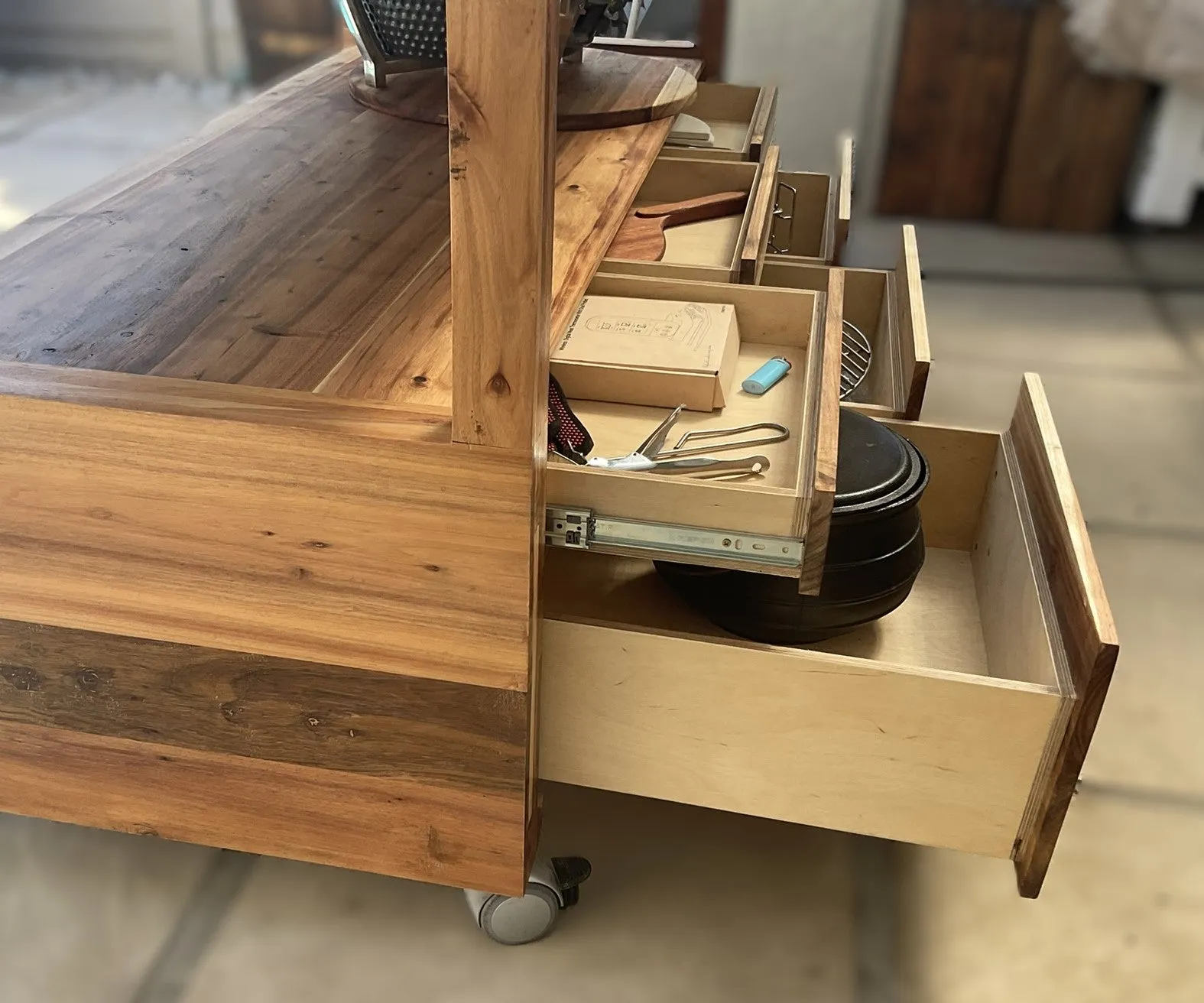 Kamado Cart Cabinette Table Stylish & Functional Locally Crafted