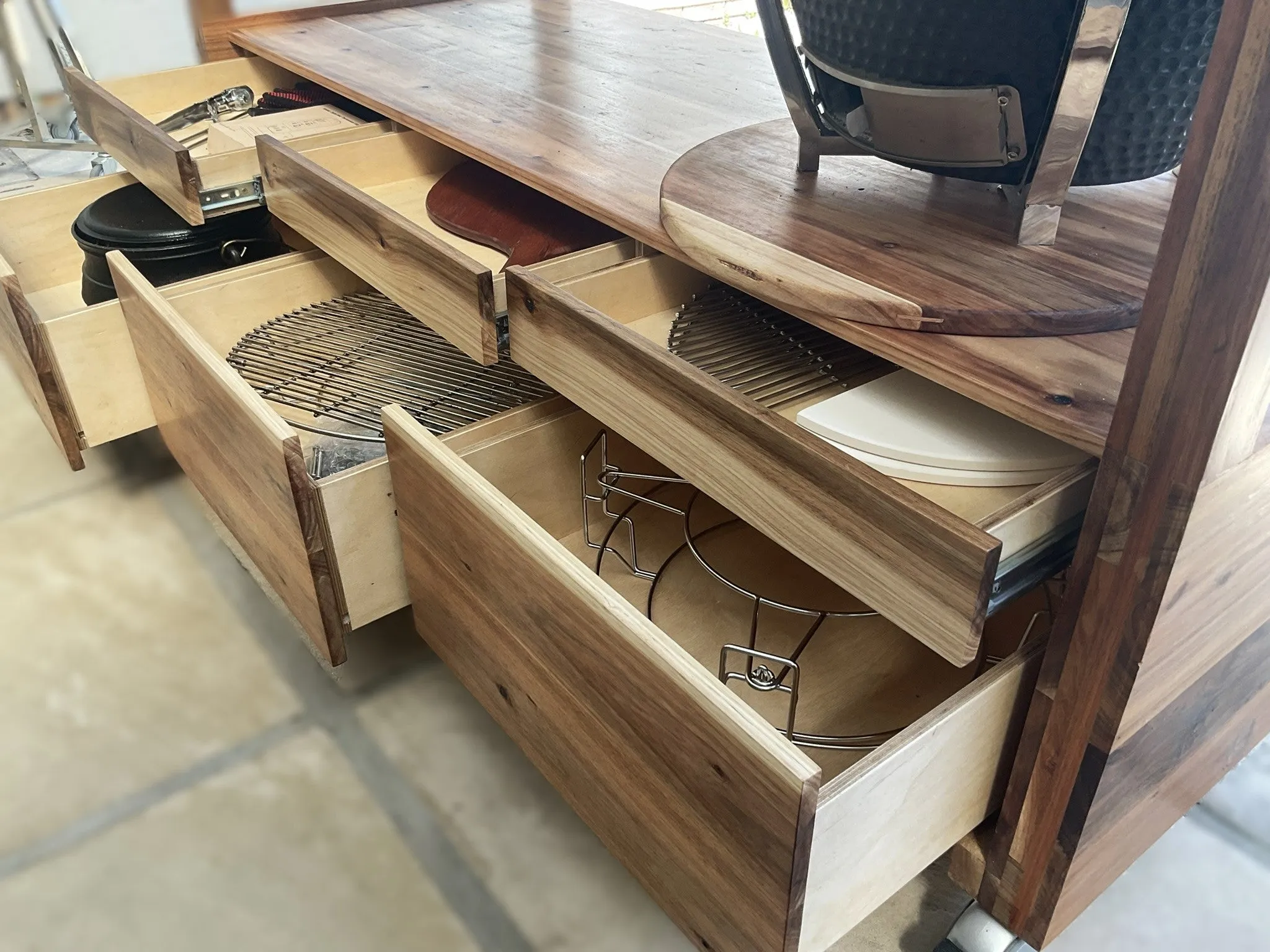 Kamado Cart Cabinette Table Stylish & Functional Locally Crafted