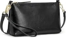 Kattee Leather Crossbody Bags for Women Trendy, Small Shoulder Purses and Handbags, Clutch Wristlet Wallet with 2 Straps