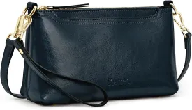 Kattee Leather Crossbody Bags for Women Trendy, Small Shoulder Purses and Handbags, Clutch Wristlet Wallet with 2 Straps