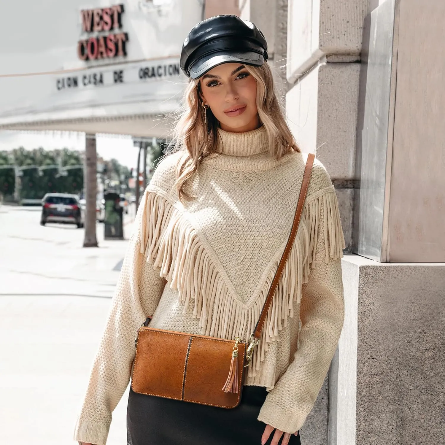 Kattee Leather Crossbody Bags for Women Trendy, Small Shoulder Purses and Handbags with Adjustable Strap