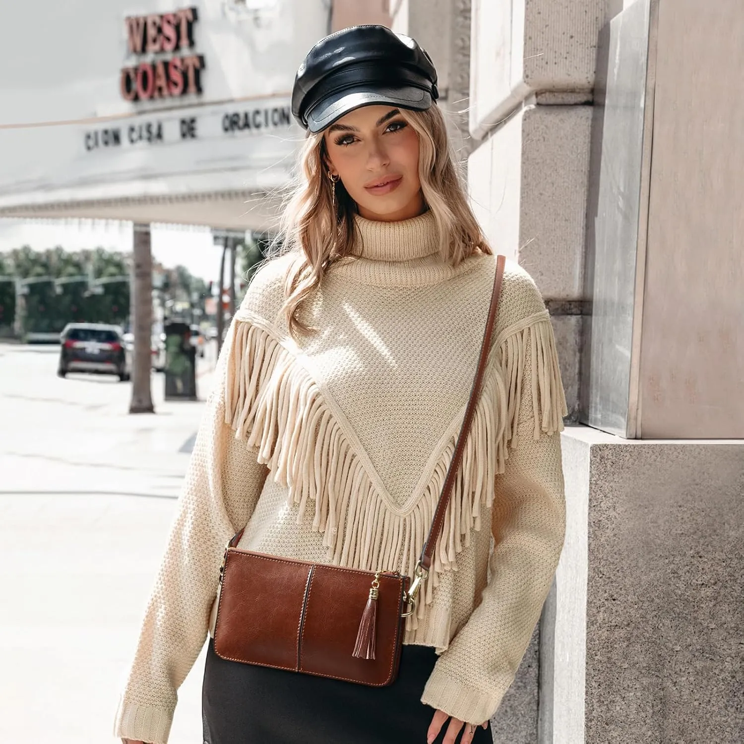 Kattee Leather Crossbody Bags for Women Trendy, Small Shoulder Purses and Handbags with Adjustable Strap