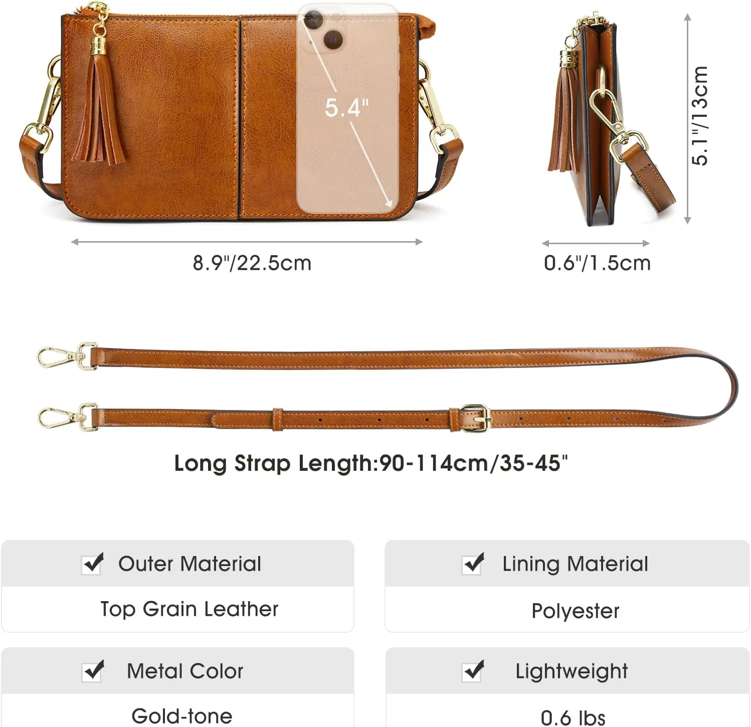 Kattee Leather Crossbody Bags for Women Trendy, Small Shoulder Purses and Handbags with Adjustable Strap