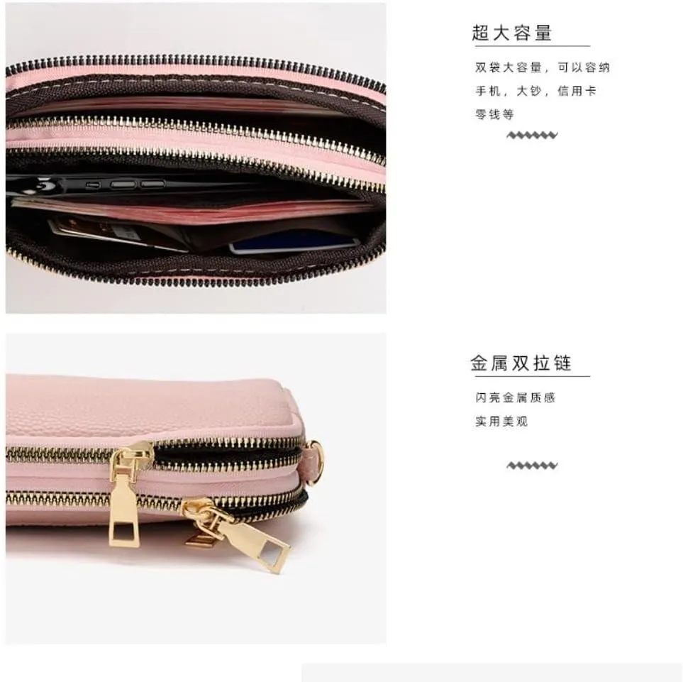 Leather Crossbody Bag for Women Messenger Sling Mobile Phone Small Size Handbag